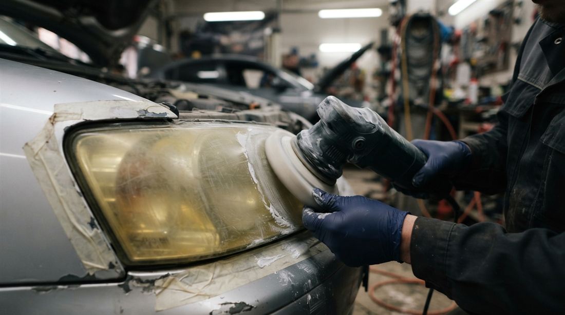 Rénovation des optiques de phares chez Eco'Garage Nord